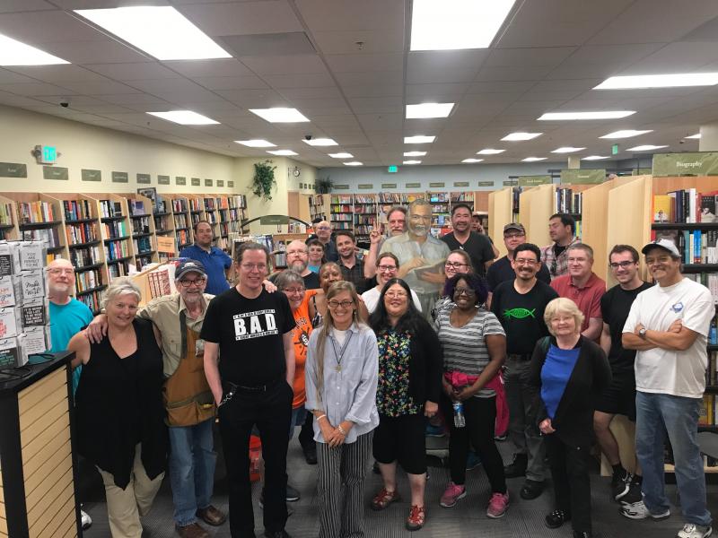 Books Inc. staff help relocate the Mountain View store