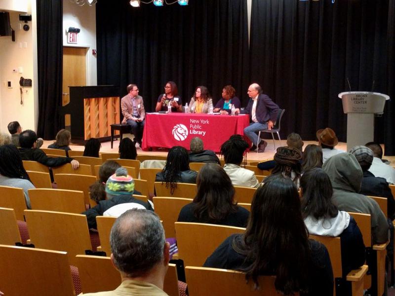 Bronx Book Fair panel on the Bronx Book Desert: Fighting Back through Public Libraries and Bookstores