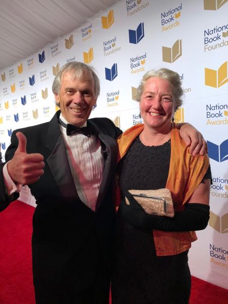 BookPeople CEO and owner Steve Bercu and Annie Philbrick, owner of Bank Square Books and Savoy Bookshop & Cafe, at the awards ceremony.