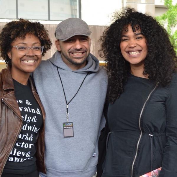 Daniel Jose Older (center) and Elizabeth Acevedo (right) appeared in conversation with Bronx Book Festival founder Saraciea Fennell (left).