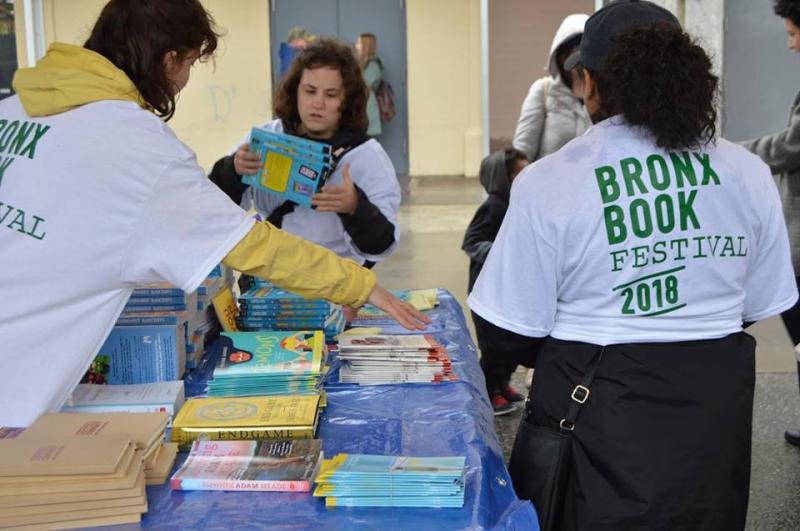 Bronx Book Festival volunteers work to keep the festival up and running. (BBF Facebook page)