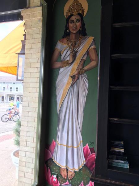 Hindu goddess Saraswati mural