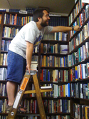 Bookseller on ladder