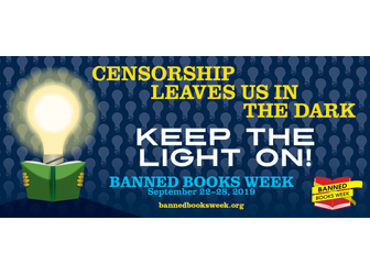 Banned Books Week 2019 logo themed poster