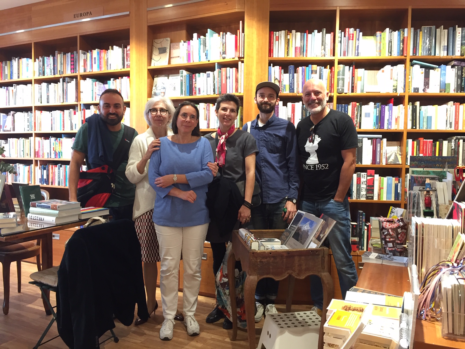 Lyn Roberts and Dylan Brown at Frankfurt bookstore