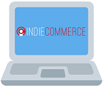 IndieCommerce logo on computer screen