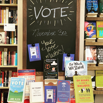 Paper Boat Booksellers election display