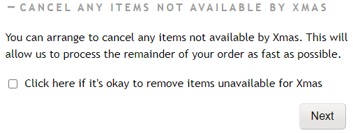 Remove Items Not Available by Xmas checkout pane example