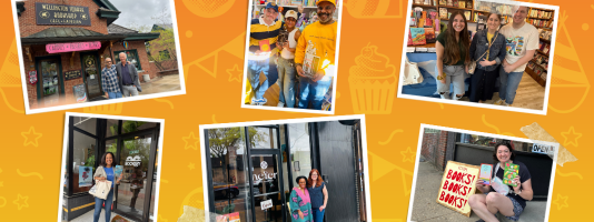 ABA staff photo collage from Indie Bookstore Day 2025