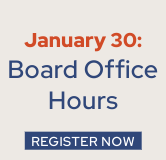 Register now for the January 30 Board Office Hours
