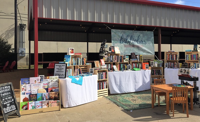 Bibliobar creates a pop-up on Indies First before a spring opening in Garland, Texas. 