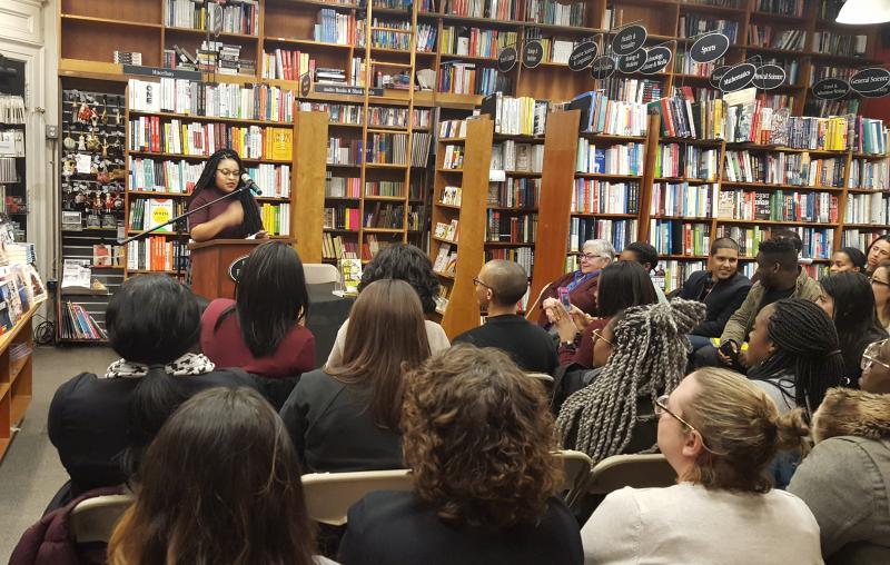 Author Morgan Jerkins speaks at Harvard Book Store.