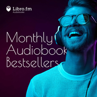Libro.fm Monthly Audiobook Bestsellers - guy with headphones laughing