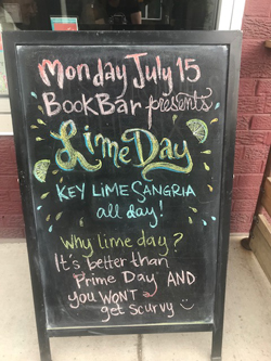 BookBar's "Lime Day" sign