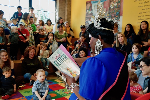 A special Drag Queen Story Time at Bookmarks in Winston-Salem, North Carolina.