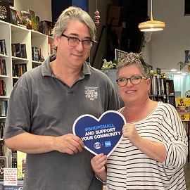 Ross and Heidi Rojek, owners of Capital Books in Sacramento, California. 