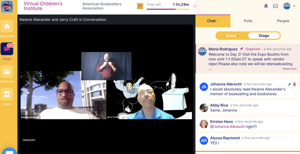 Kwame Alexander and Jerry Craft in virtual conversation