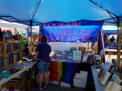 Common Language Bookstore celebrating Pride.