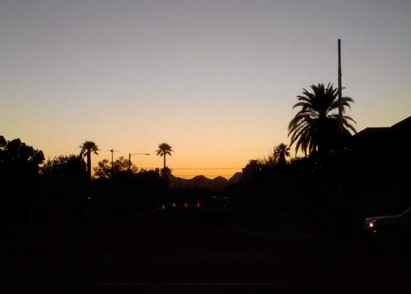 Sunset over Tucson.