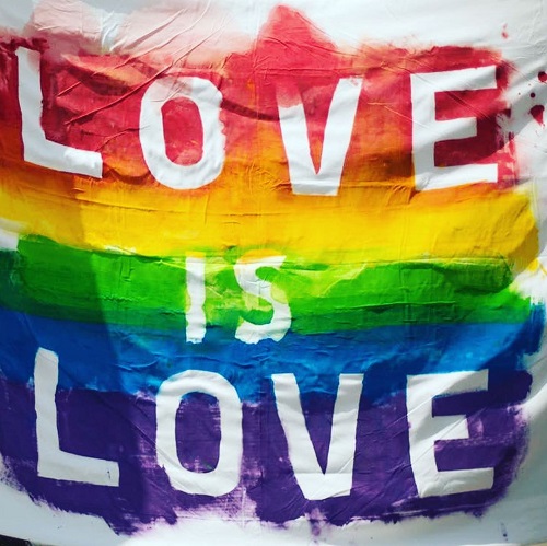 A "Love is Love" flag