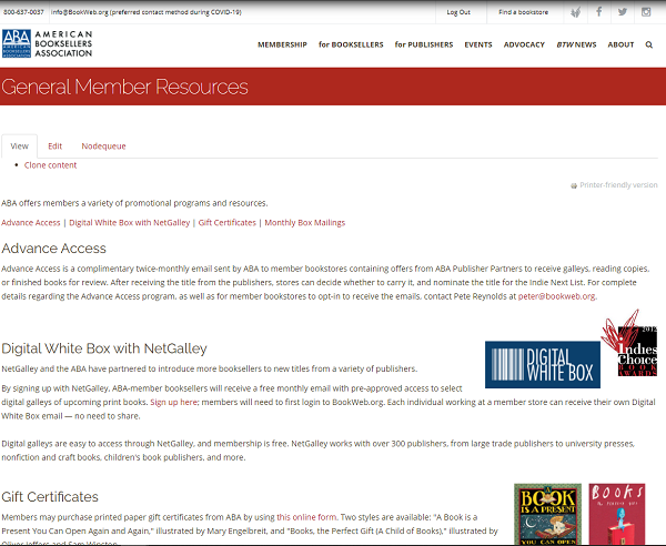 general member resources on bookweb