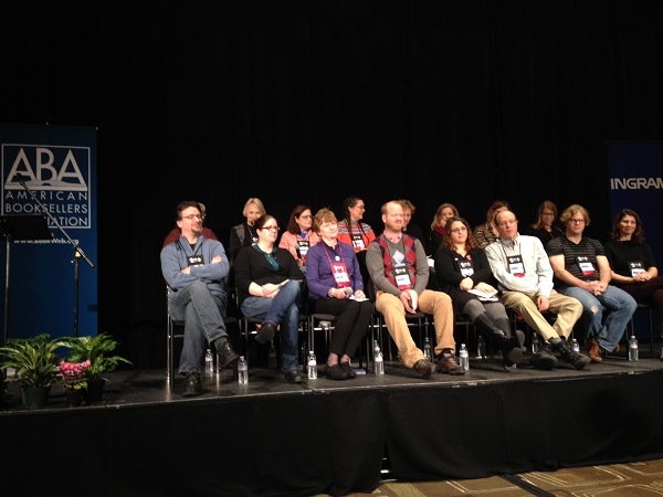 Sixteen booksellers take the stage at the Indies Introduce lunch.