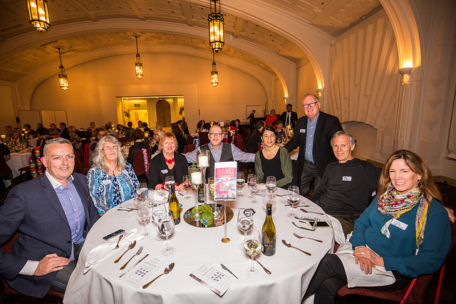 Bercu and friends at the Booksellers NZ industry awards banquet.