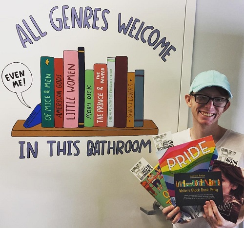 Inkwood Books' "genre" inclusive bathroom