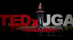 Janet Geddis delivering TEDx Talk