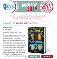 January Indie Next List e-newsletter