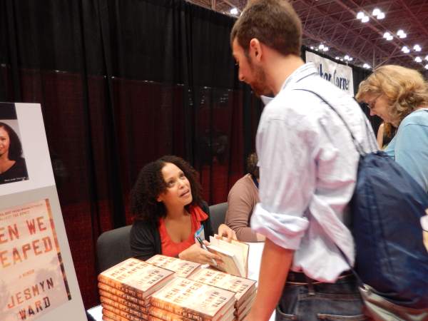 Adult Nonfiction honoree Jesmyn Ward in the ABA Indie Bookseller Lounge.