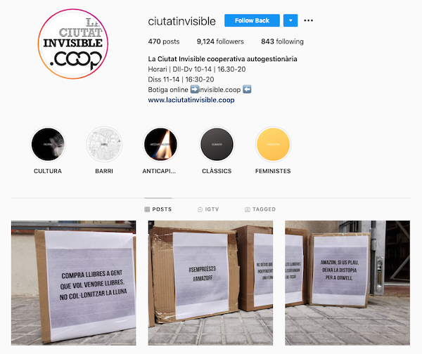 La Ciutat Invisible Coop promotion of #BoxedOut