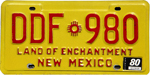 New Mexico license plate
