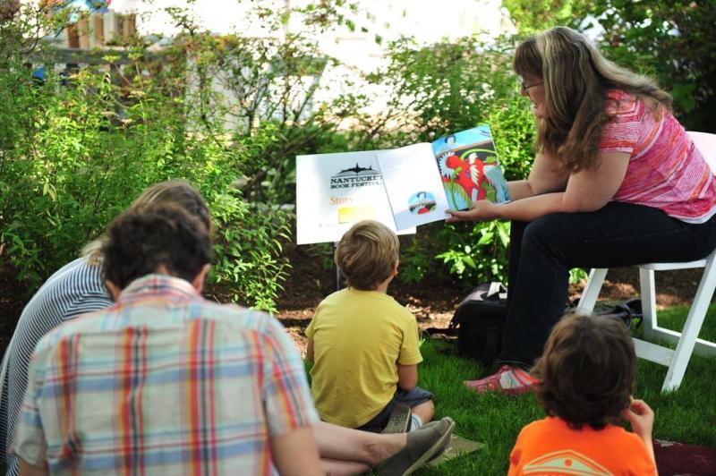 Children enjoy a story time at the Nantucket Book Festival