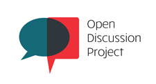 The Open Discussion Project logo, which is two speech bubbles interconnected.