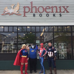 The Guardian Legion, a Vermont-based cosplay group and charity, visited Phoenix Books in Essex.
