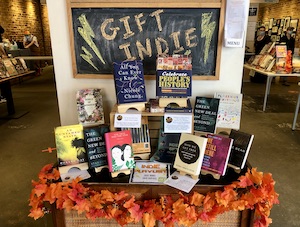 Book display at The Potter's House bookstore in Washington, DC