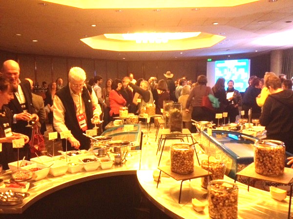Booksellers enjoy an ice cream bar at Scholastic's Meet & Treat After Party on Wednesday.