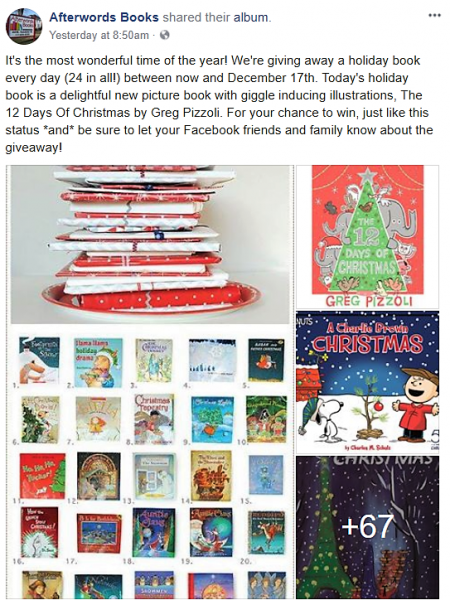Afterwords Books is running a seasonal book giveaway.