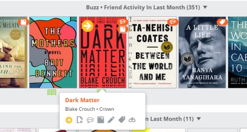 Images of book covers are an example of Buzz Friend Activity in the last month.