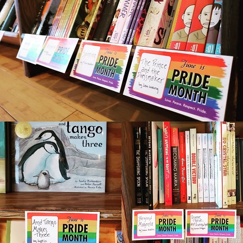 Village Books' Pride month shelftalkers