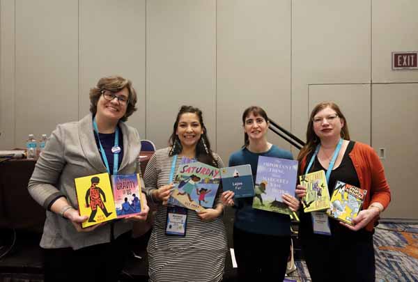 Winter Institute education panelists following a session on how to train general booksellers in kids’ sales.