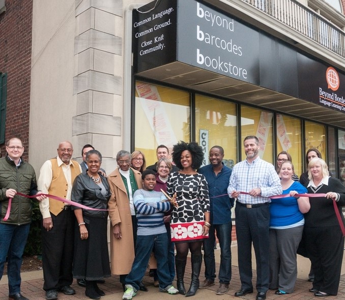 Beard and store staff were joined by town officials and family and friends for the bookstore's ribbon-cutting ceremony.