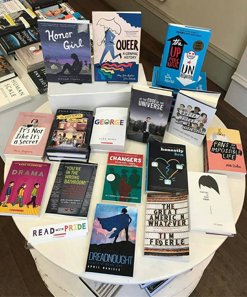 Teen-centered LGBTQ pride display at DIESEL, A Bookstore in Santa Monica, California