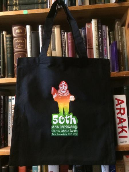 Tote bag with Green Apple 50th anniversary logo 