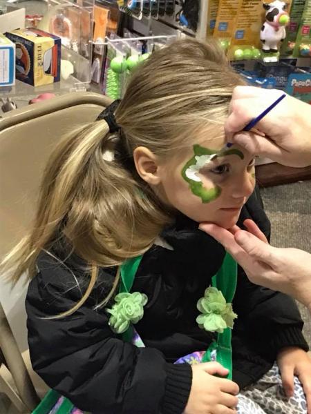Face painting at Givens Books Little Dickens in Lynchburg, Virginia