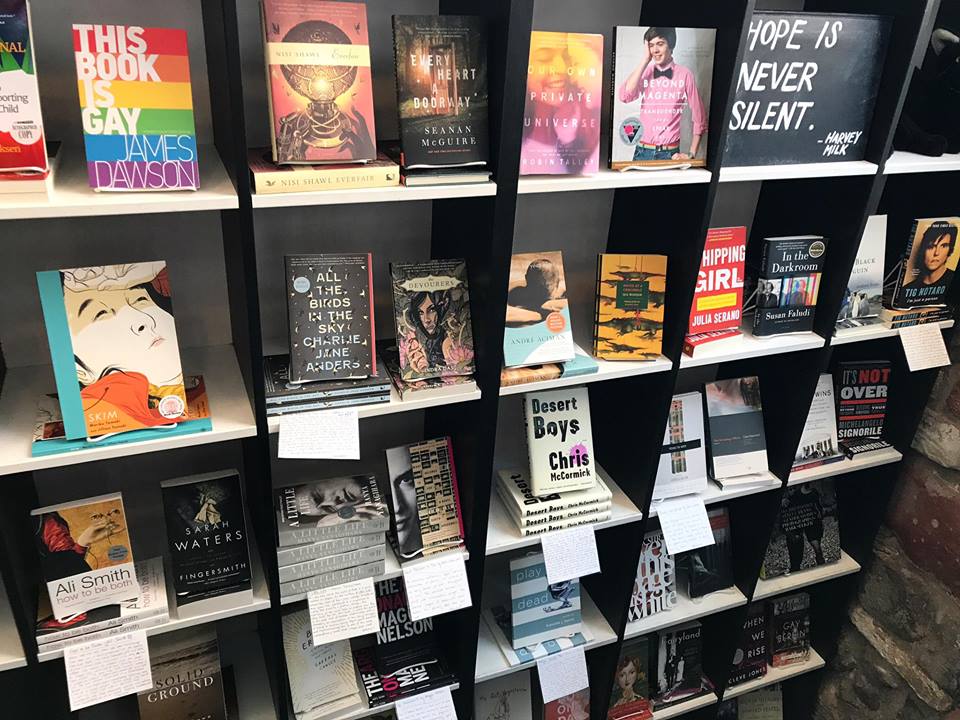 LGBTQ pride display at Literati Bookstore in Ann Arbor, Michigan