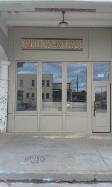 A look at the storefront of Politics and Prose at Union Market, opening June 19