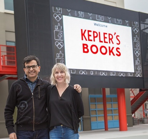 Praveen Madan and Nicole Hughes of Kepler's at Facebook's headquarters in Menlo Park