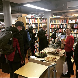 A busy holiday season at Trident Booksellers and Cafe in Boston.